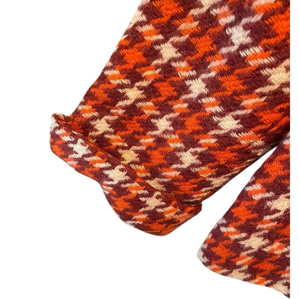 Banana Republic Houndstooth Wool Blazer Orange & Bugundy Women Small - Picture 6 of 6